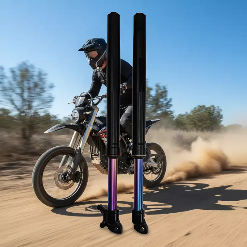 Gökkuşağı Rengi Özel Ters Ön çatal Motosiklet Amortisörü